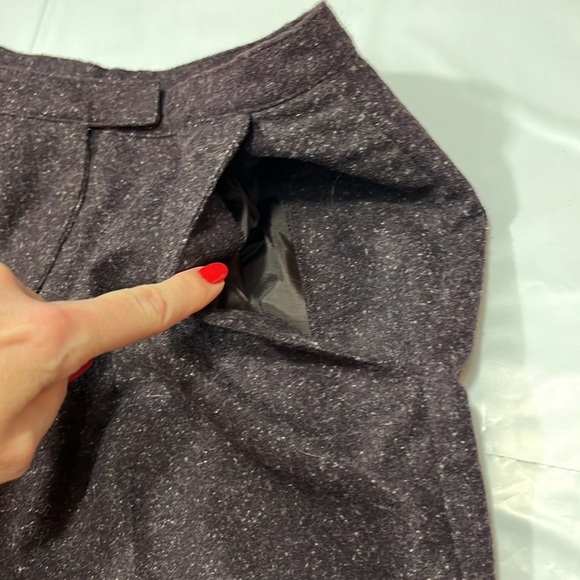 Norton Mcnaughton dark purple WOOL lined Trouser Pants high rise women’s sz  10 - Picture 10 of 16